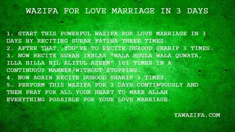 5 Powerful Wazifa For Love Marriage In 3 Days