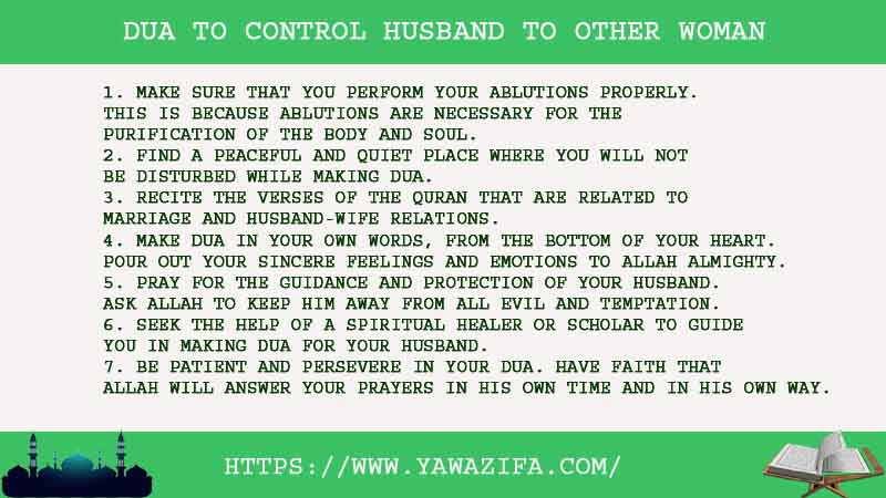 7 Best Dua To Control Husband To Other Woman
