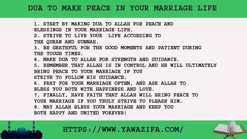 8 Easy Dua To Make Peace In Your Marriage Life