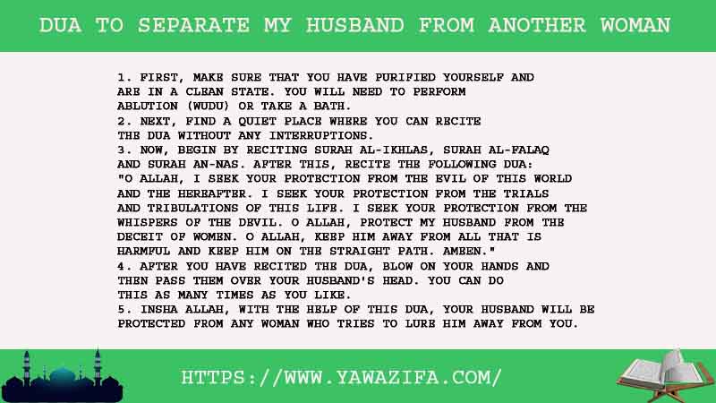 5 Amazing Dua To Separate My Husband From Another Woman