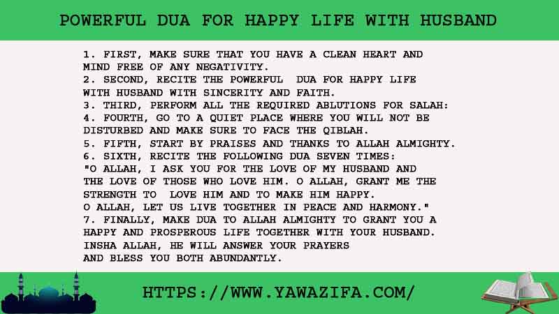 7 Amazing Powerful Dua For Happy Life With Husband