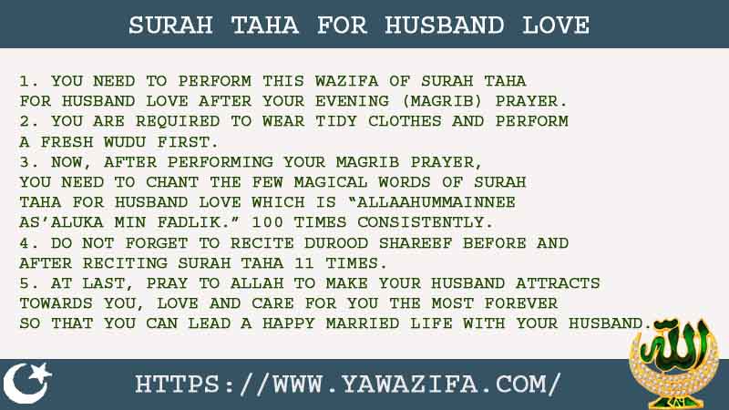5 Strong Surah Taha For Husband Love