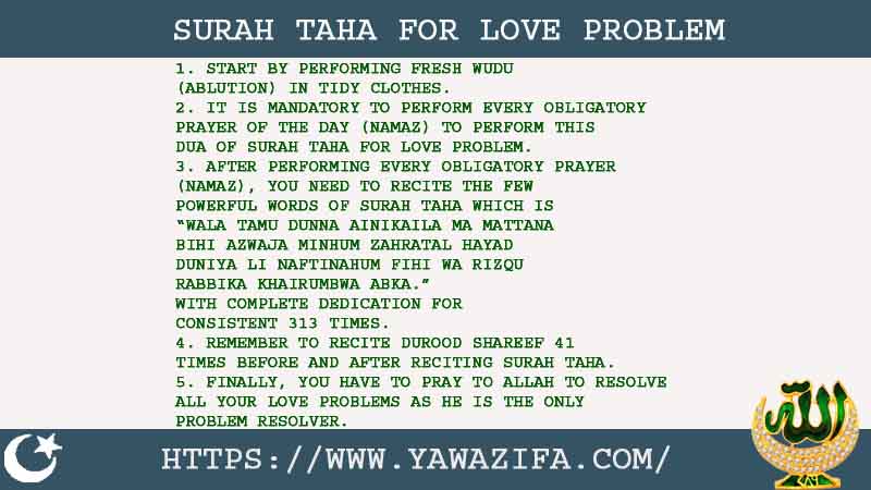 5 Powerful Surah Taha For Love Problem