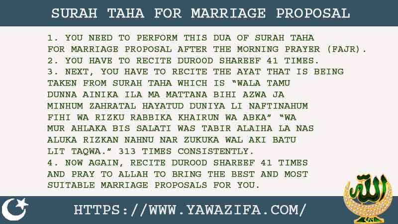 4 Tested Surah Taha For Marriage Proposal