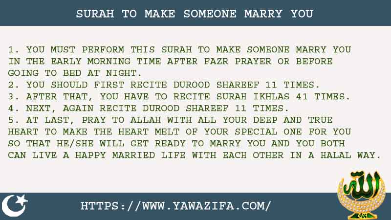 5 Secret Surah To Make Someone Marry You