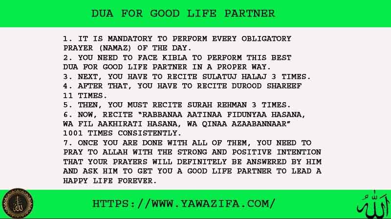 7 Speedy Dua For Good Life Partner