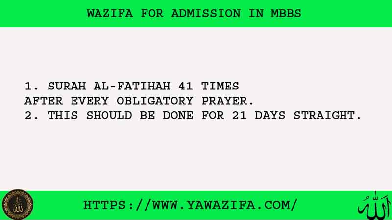 2 Powerful Wazifa For Admission In Mbbs