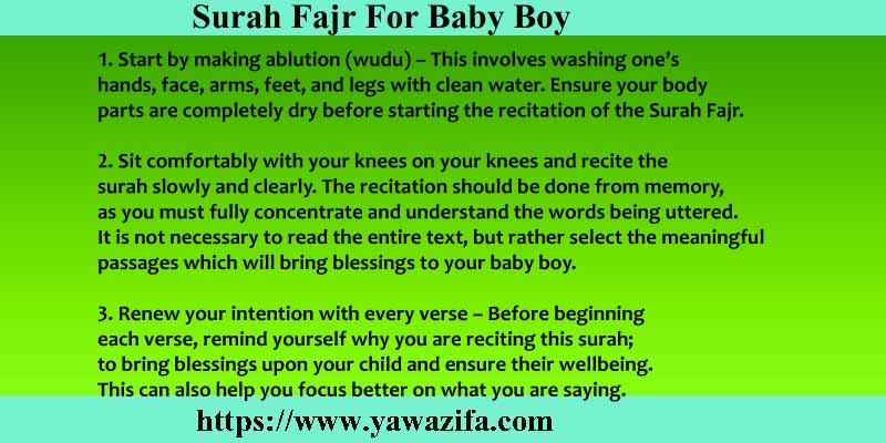 Surah Fajr For Baby Boy