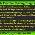Surah Fajr For Getting Pregnant